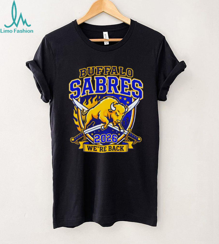 Buffalo Sabres We’re Back 2026 Charging Buffalo Logo T Shirt