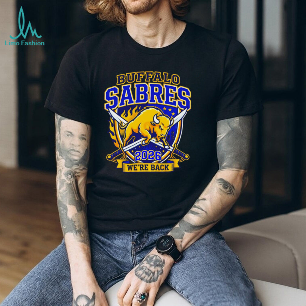 Buffalo Sabres We’re Back 2026 Charging Buffalo Logo T Shirt