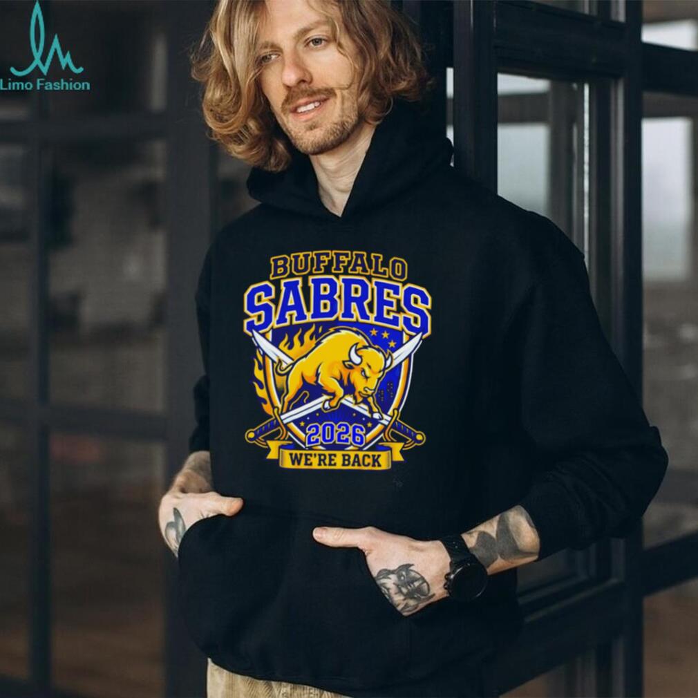 Buffalo Sabres We’re Back 2026 Charging Buffalo Logo T Shirt
