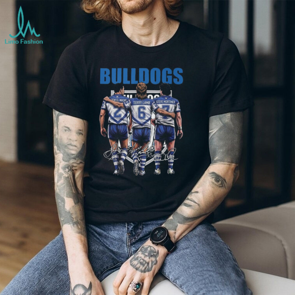 Bulldogs Rugby Legends Hazem El Masri Terry Lamb Steve Mortimer Signature T Shirt