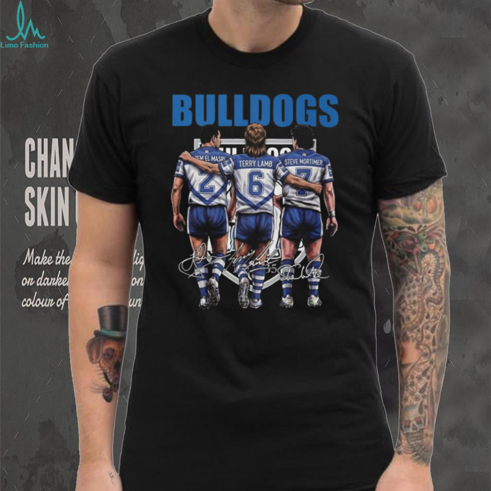 Bulldogs Rugby Legends Hazem El Masri Terry Lamb Steve Mortimer Signature T Shirt