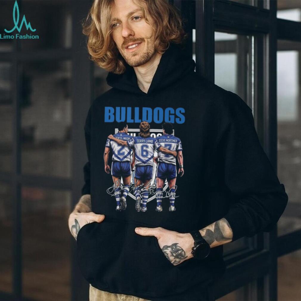 Bulldogs Rugby Legends Hazem El Masri Terry Lamb Steve Mortimer Signature T Shirt