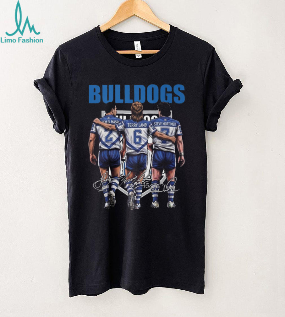 Bulldogs Rugby Legends Hazem El Masri Terry Lamb Steve Mortimer Signature T Shirt