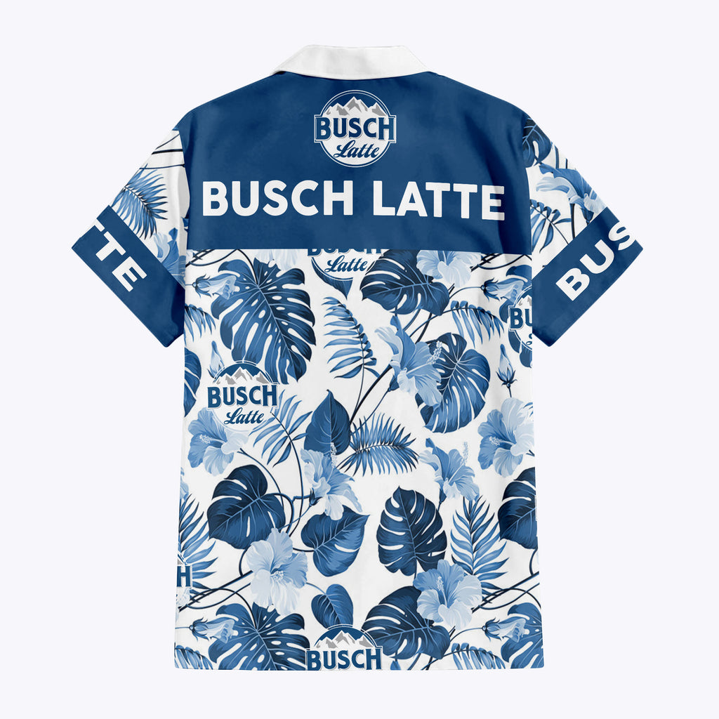 Busch Latte Tropical Flower Hawaiian T Shirt