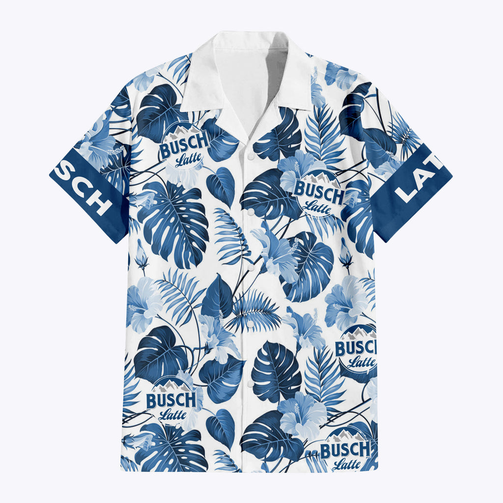 Busch Latte Tropical Flower Hawaiian T Shirt