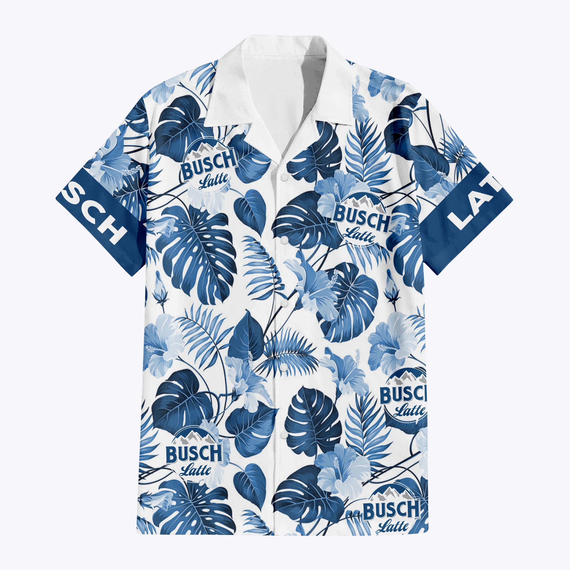 Busch Latte Tropical Flower Hawaiian T Shirt
