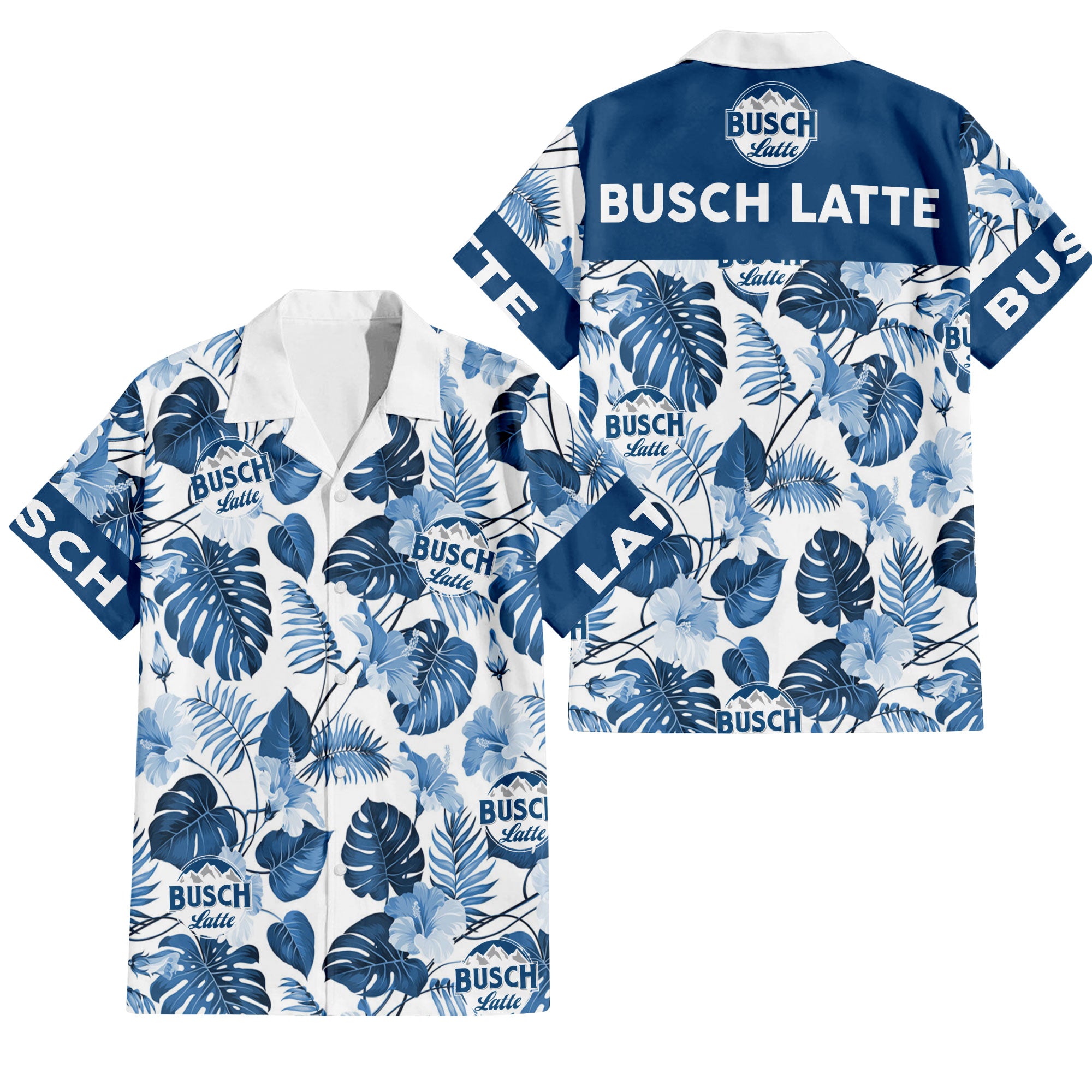 Busch Latte Tropical Flower Hawaiian T Shirt