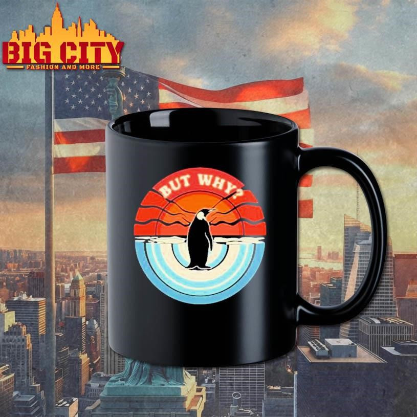 But Why Penguin Retro Sunset Shirt