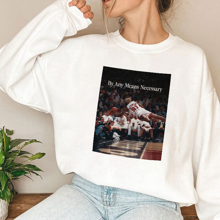 By Any Means Necessary Dennis Rodman Flying Photo T Shirt