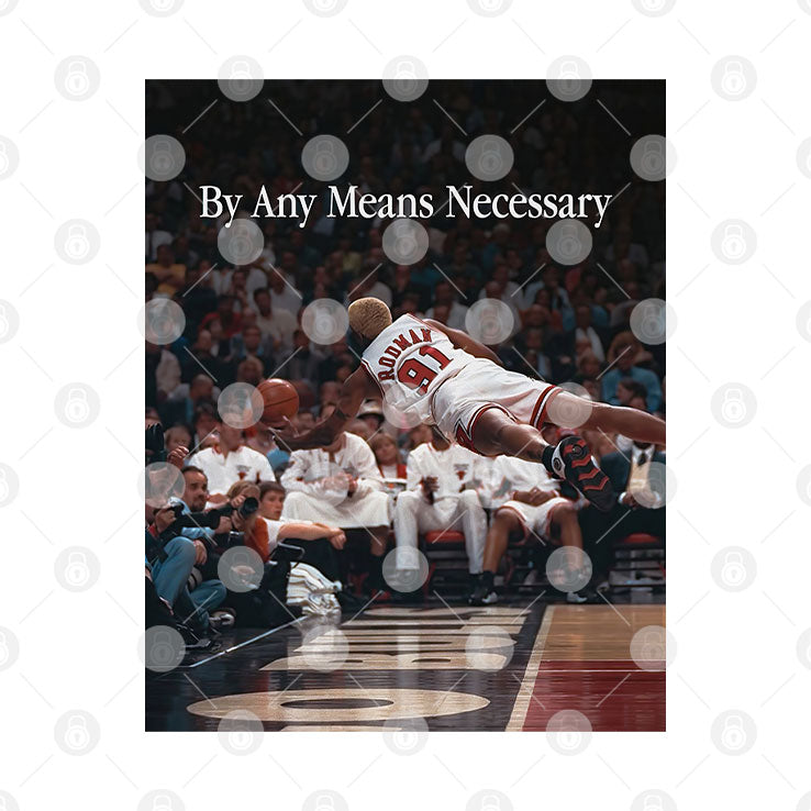 By Any Means Necessary Dennis Rodman Flying Photo T Shirt