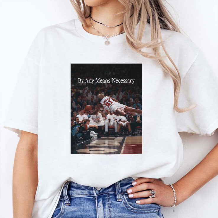 By Any Means Necessary Dennis Rodman Flying Photo T Shirt