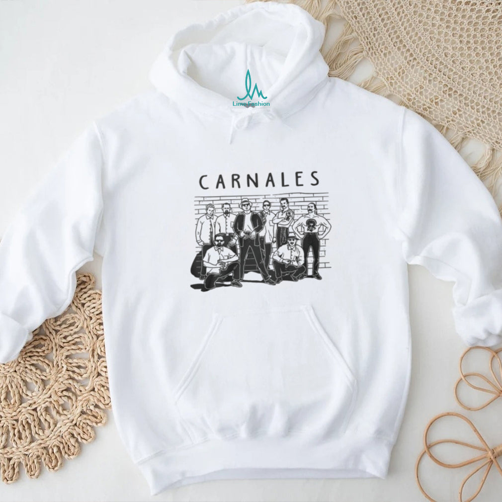 Carnales Chicano Style Gangster Group Illustration White T Shirt