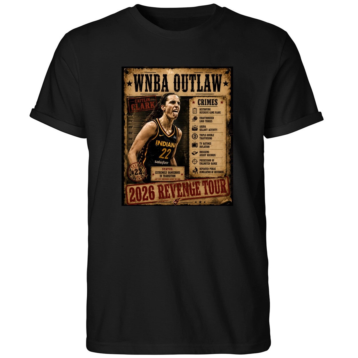 Caitlin Clark Outlaw 2026 Revenge Tour Shirt