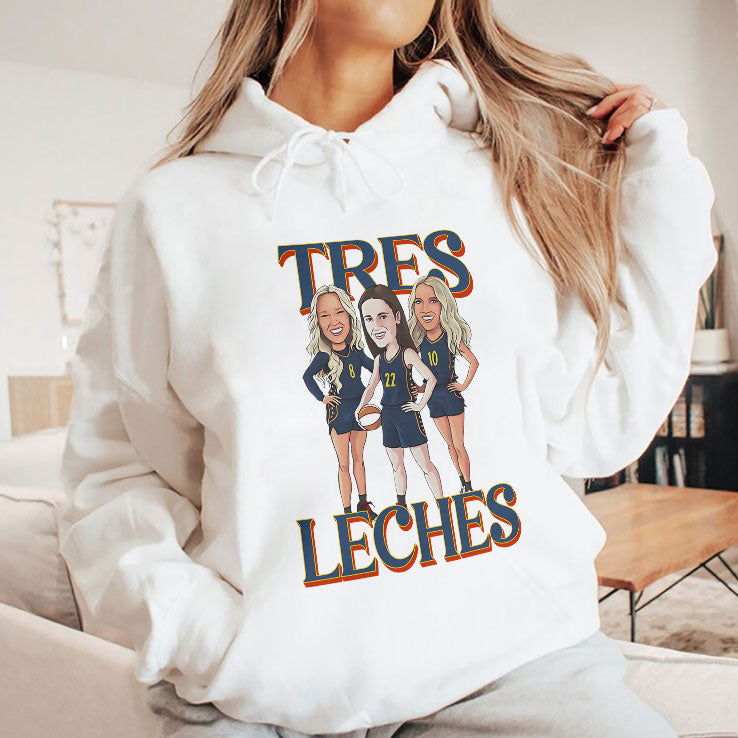 Caitlin Clark Sophie Cunningham And Lexie Hull Indiana Fever Tres Leches Shirt