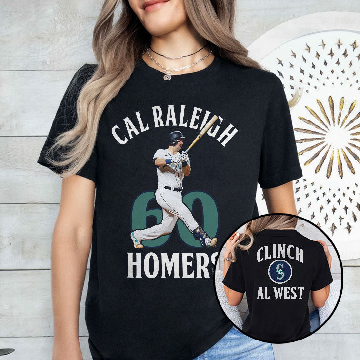 Cal Raleigh 60 Home Runs Seattle Mariners 2025 Al West Champions T Shirt