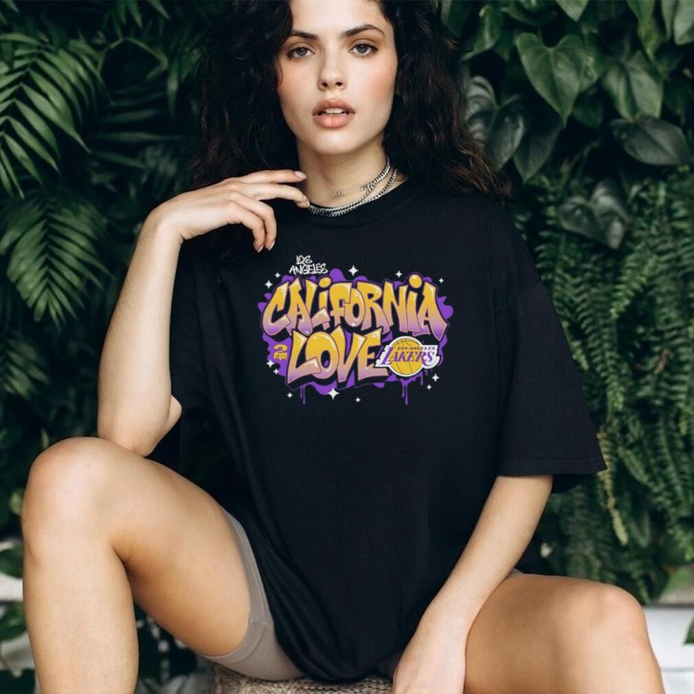 California Love Los Angeles Basketball Purple and Gold Graffiti T Shirt