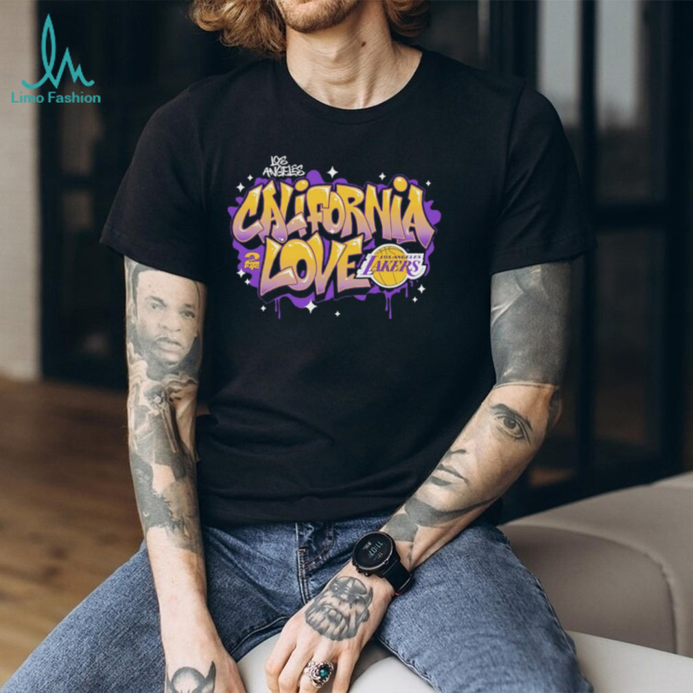 California Love Los Angeles Basketball Purple and Gold Graffiti T Shirt