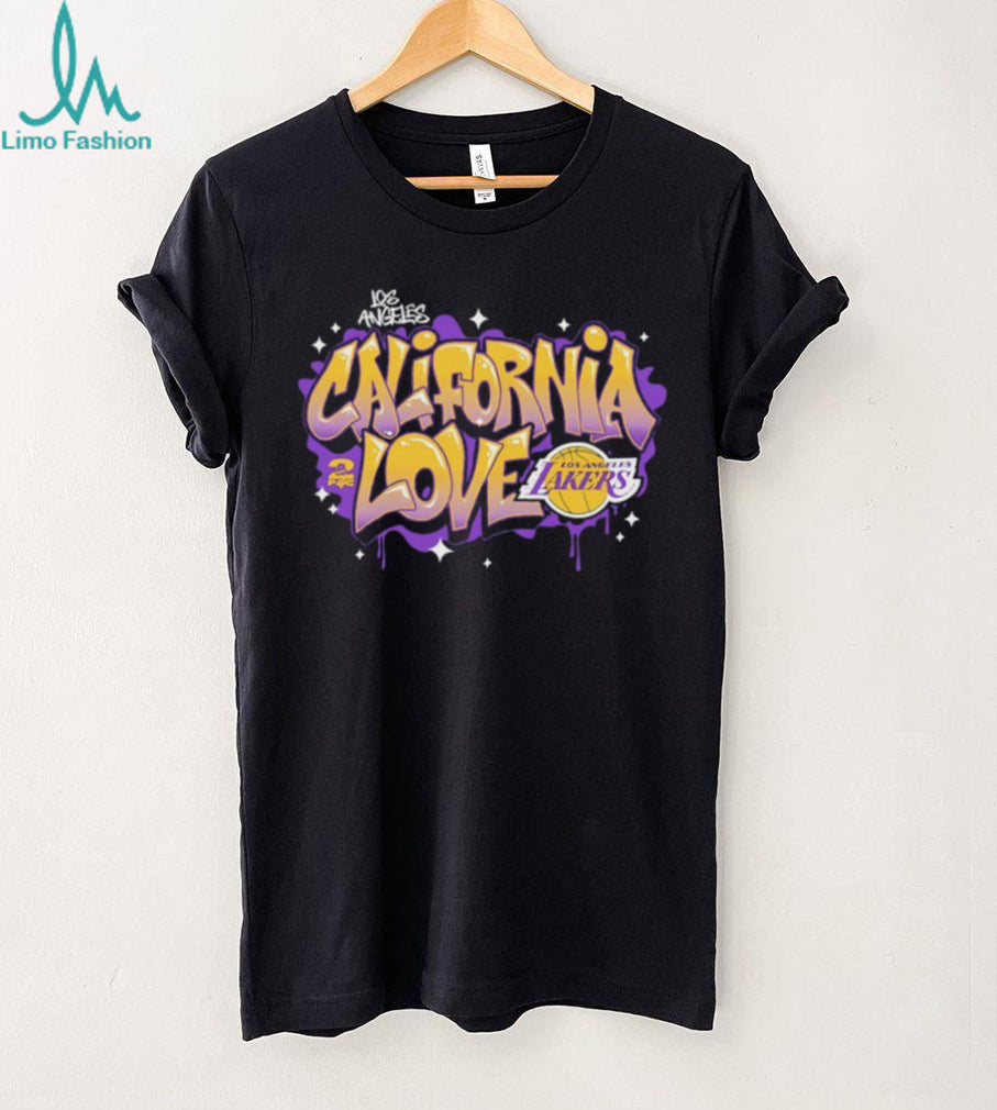 California Love Los Angeles Basketball Purple and Gold Graffiti T Shirt
