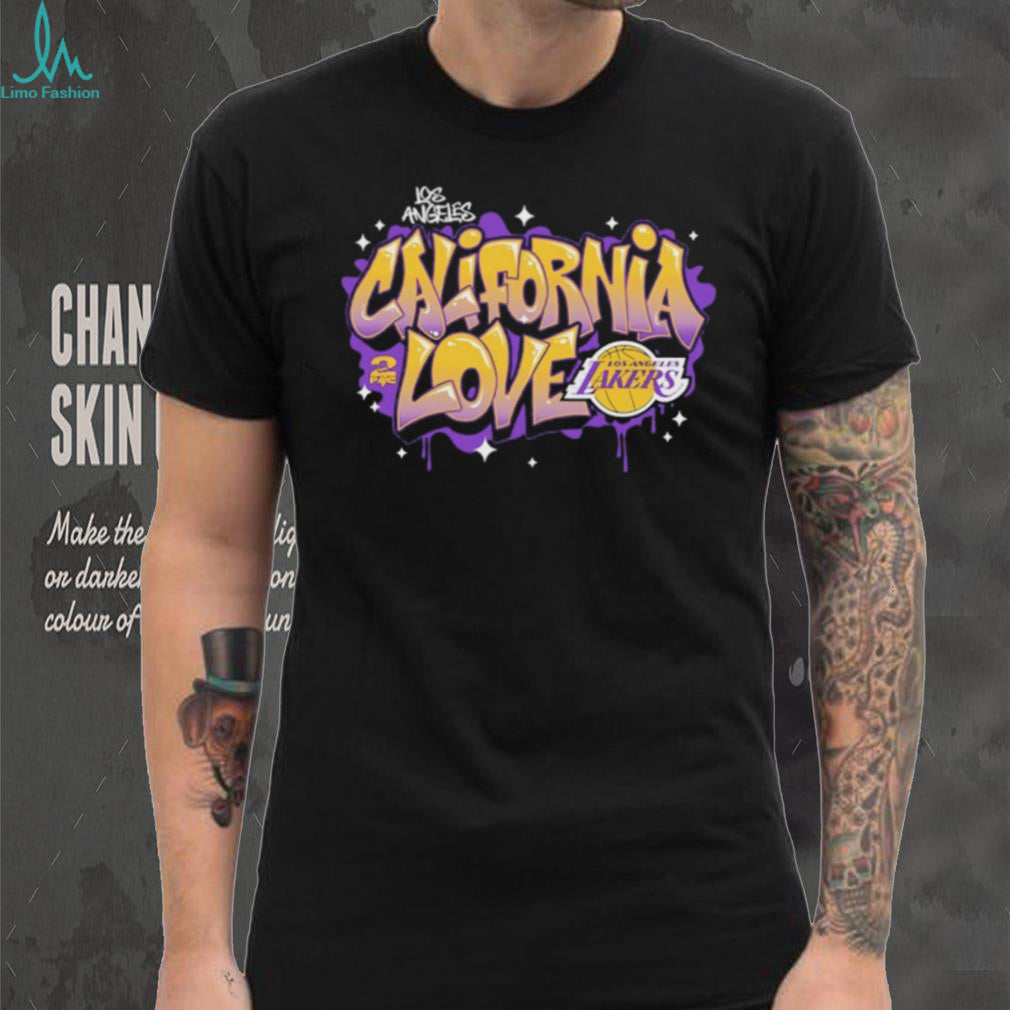 California Love Los Angeles Basketball Purple and Gold Graffiti T Shirt