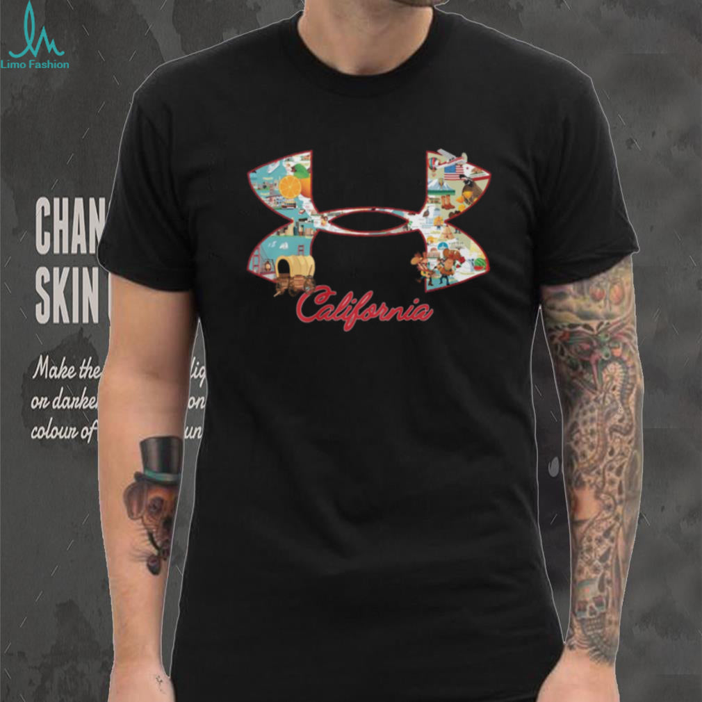 California State Landmark Map Graphic Sport Logo T Shirt