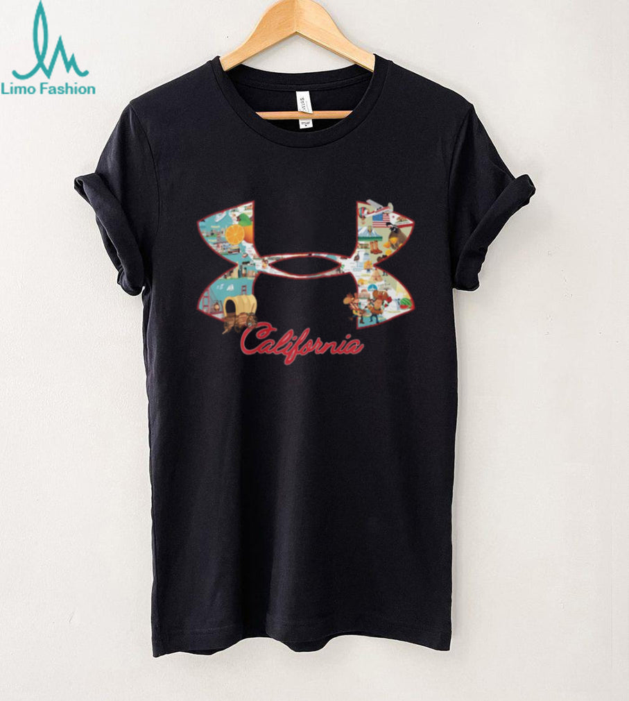 California State Landmark Map Graphic Sport Logo T Shirt