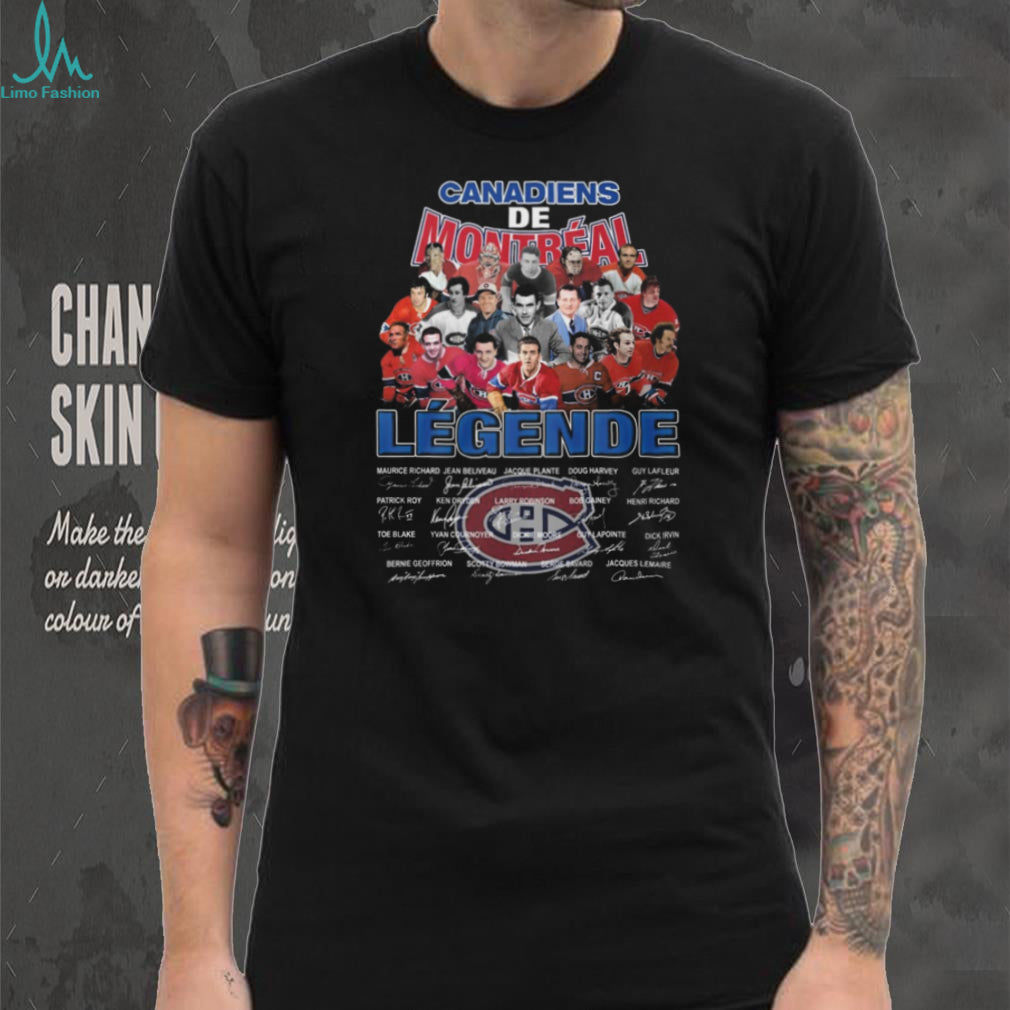 Canadiens De Montréal Légende All Time Greats Team Signatures Hockey T Shirt