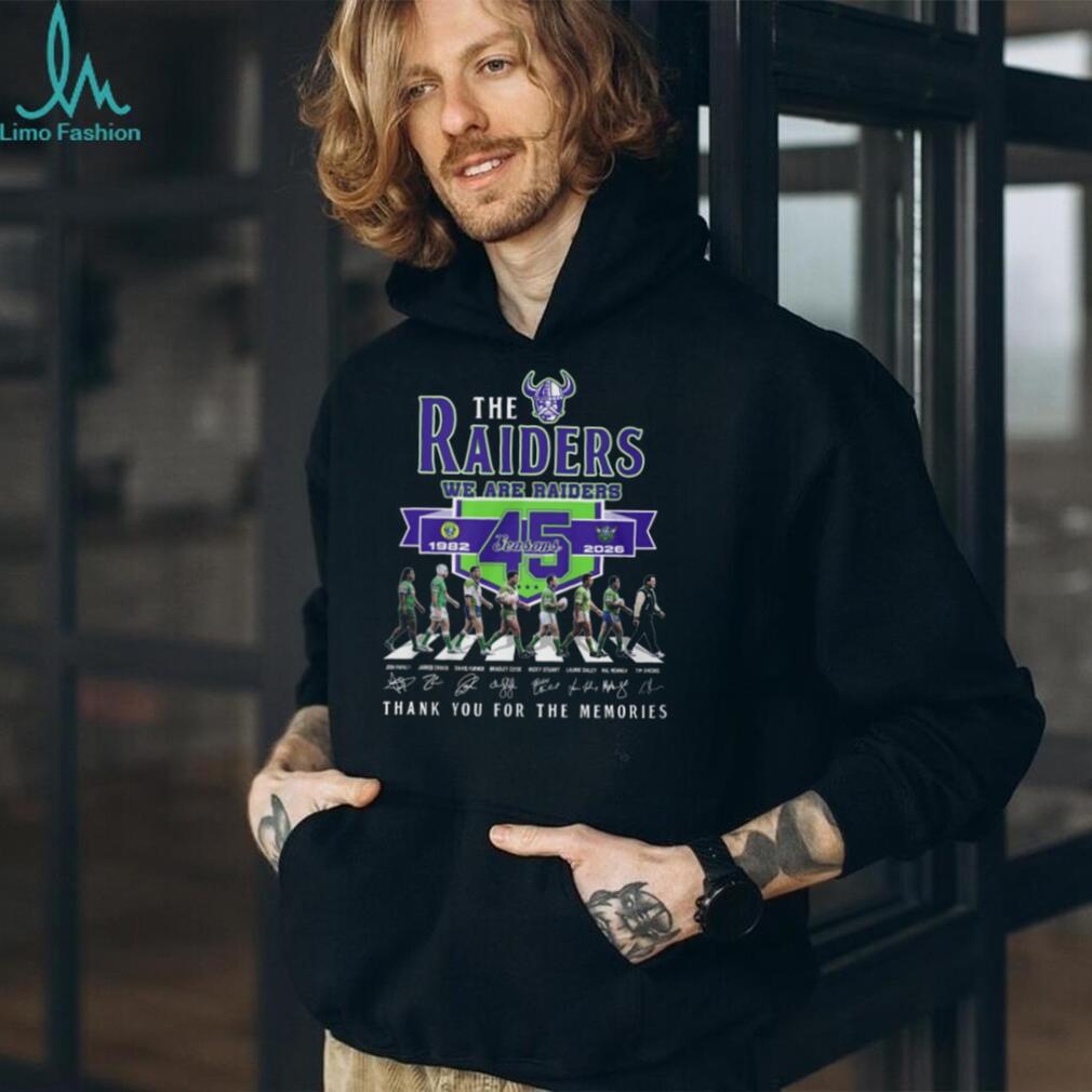 Canberra Raiders 45 Seasons 1982 2026 Legend Signatures T Shirt