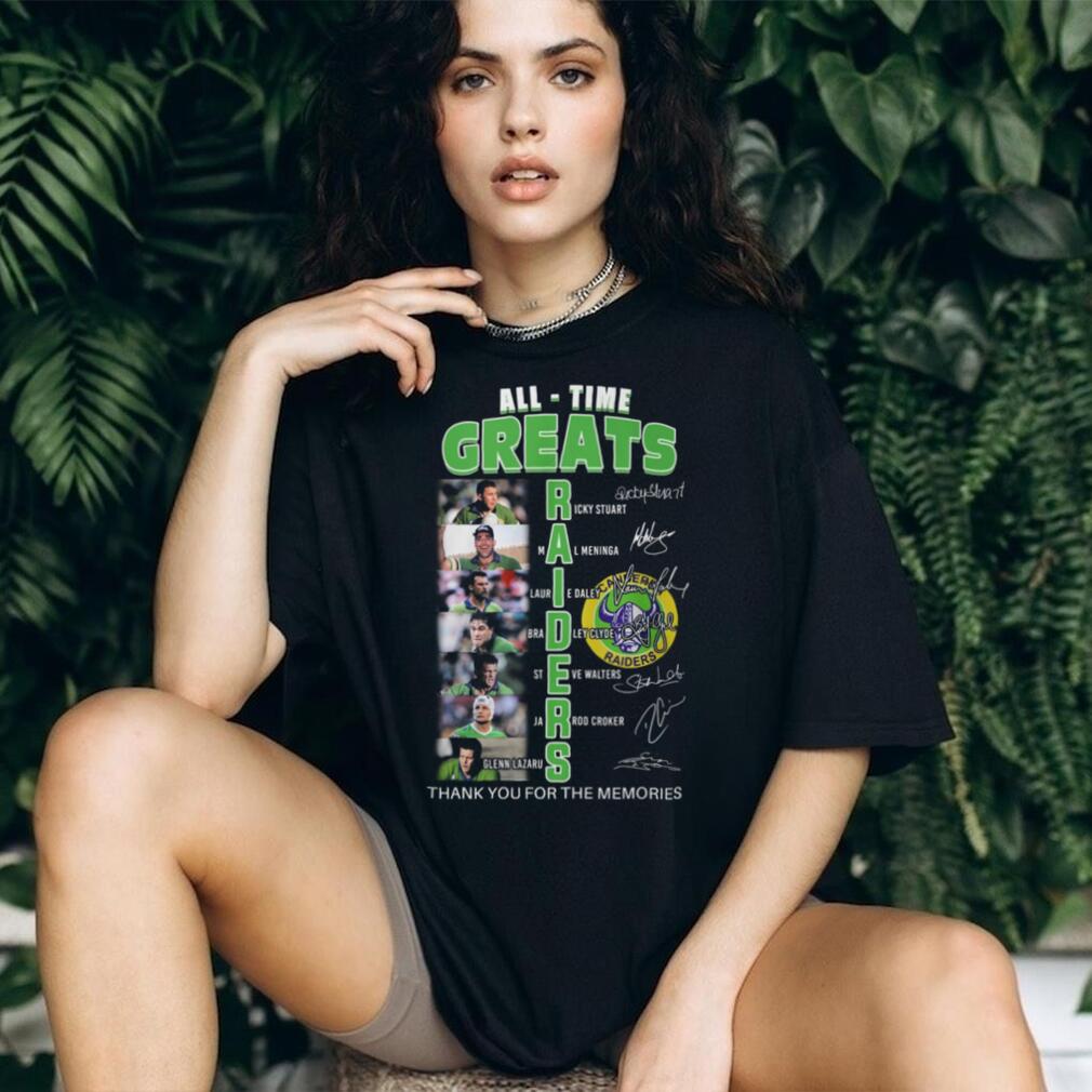 Canberra Raiders All Time Greats Legends Signature Tribute T Shirt