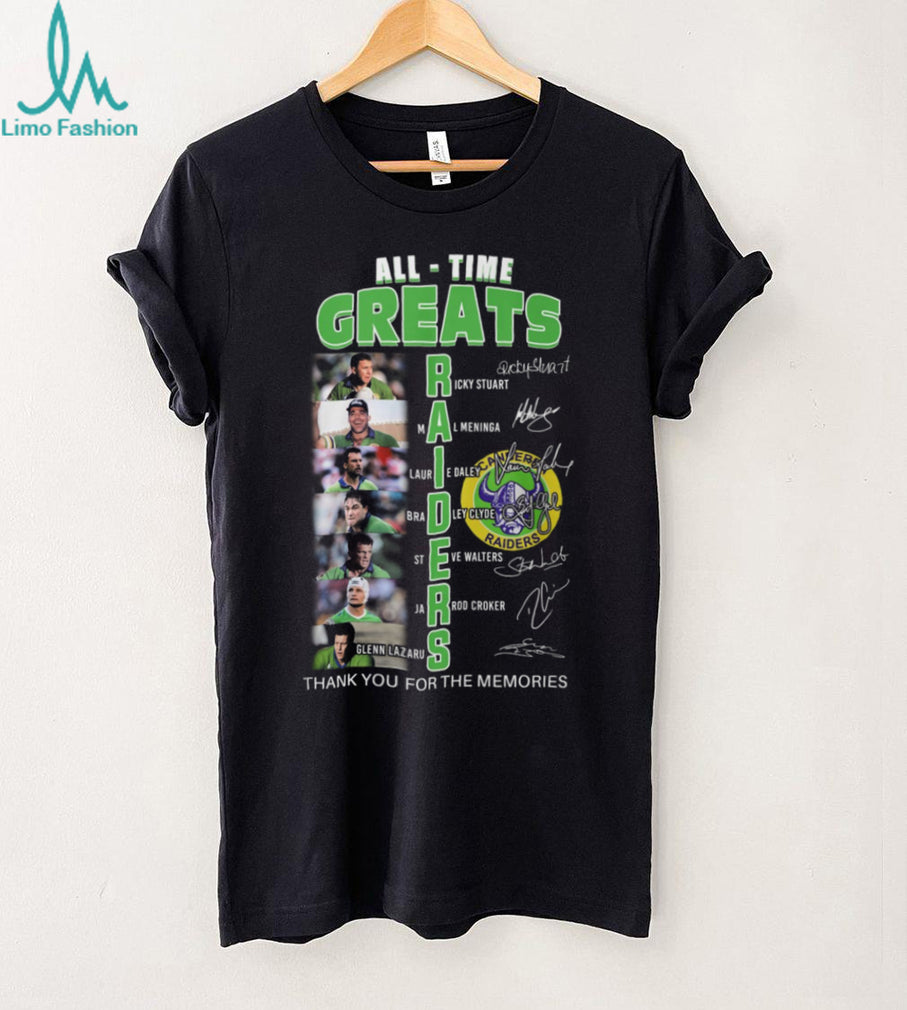 Canberra Raiders All Time Greats Legends Signature Tribute T Shirt