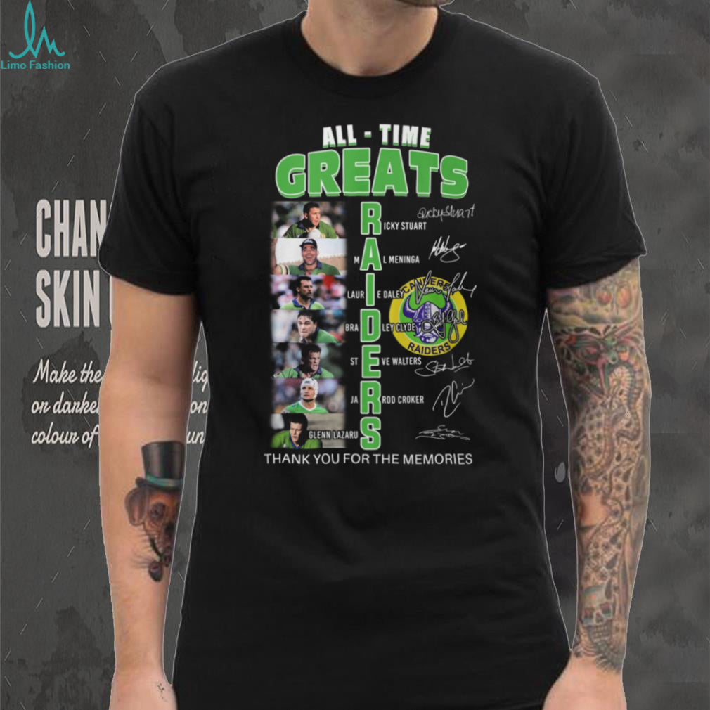 Canberra Raiders All Time Greats Legends Signature Tribute T Shirt