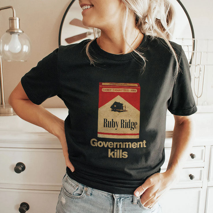 Candy Cigarettes Ruby Ridge Government Kills T Shirt