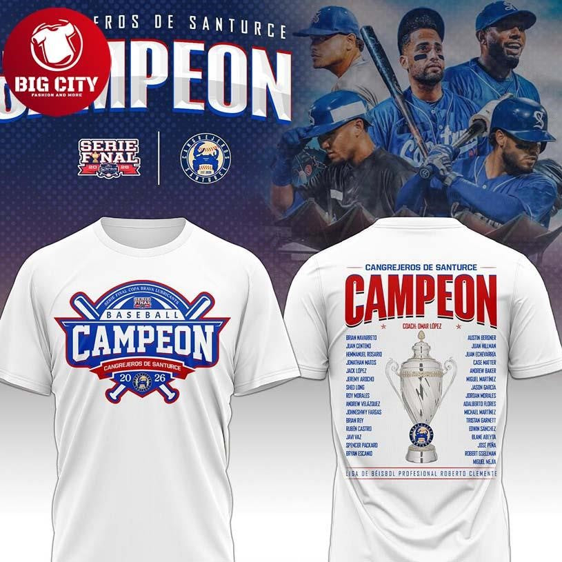 Cangrejeros De Santurce Serie Final 2026 Campeons Two Sided Shirt
