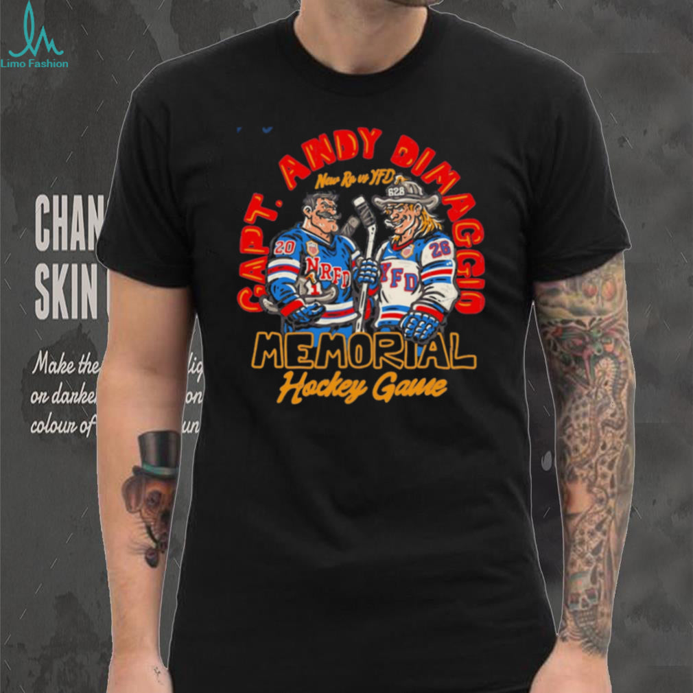 Capt. Andy DiMaggio Memorial Hockey Game New Rochelle vs YFD Tribute T Shirt