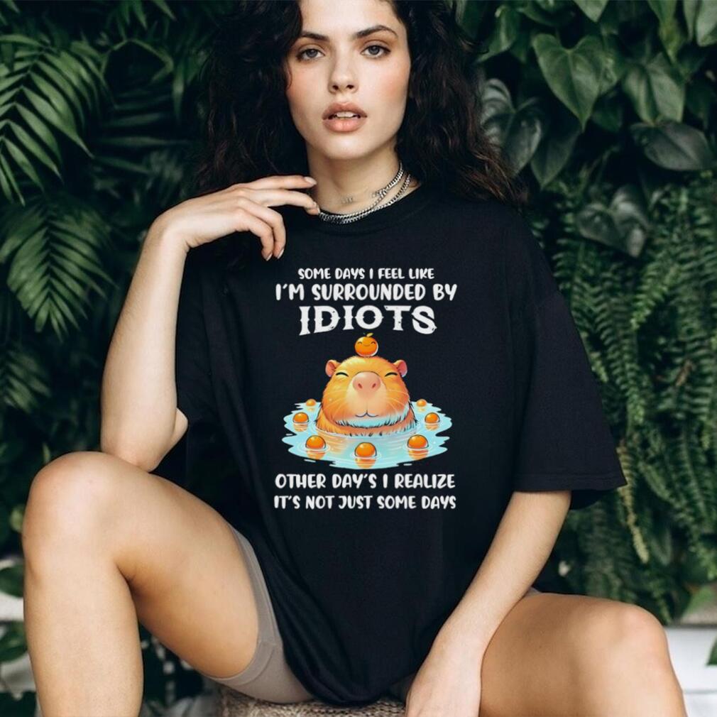 Capybara Surrounded By Idiots Funny Animal Graphic T Shirt
