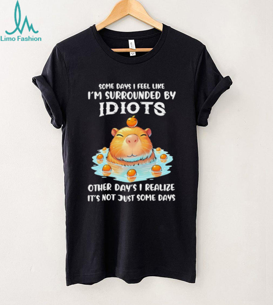 Capybara Surrounded By Idiots Funny Animal Graphic T Shirt