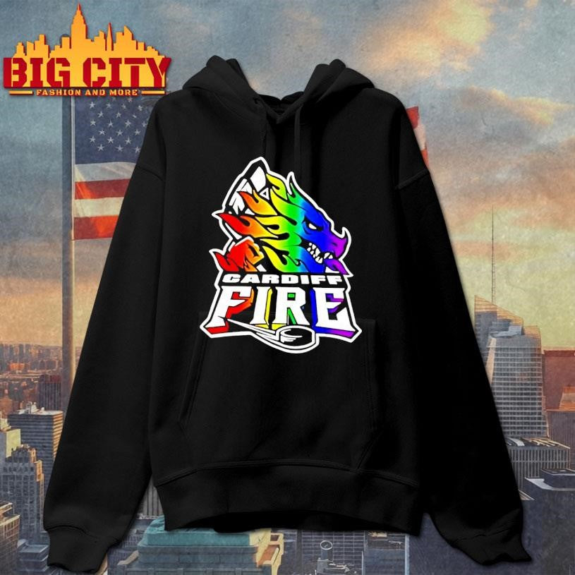 Cardiff Fire Hockey Logo Pride Shirt