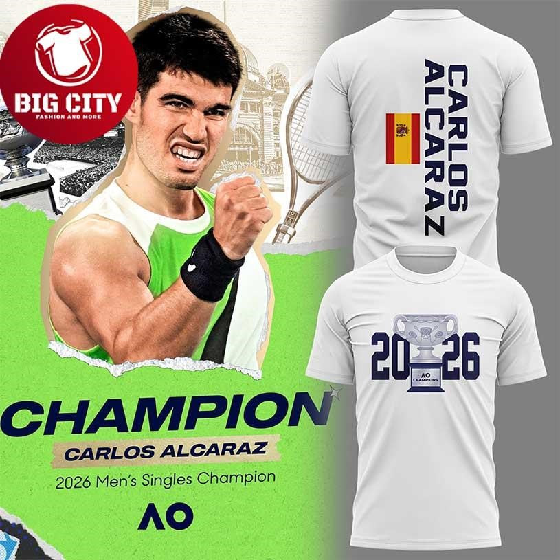 Carlos Alcaraz 2026 Australina Open Champions Two Sided Shirt