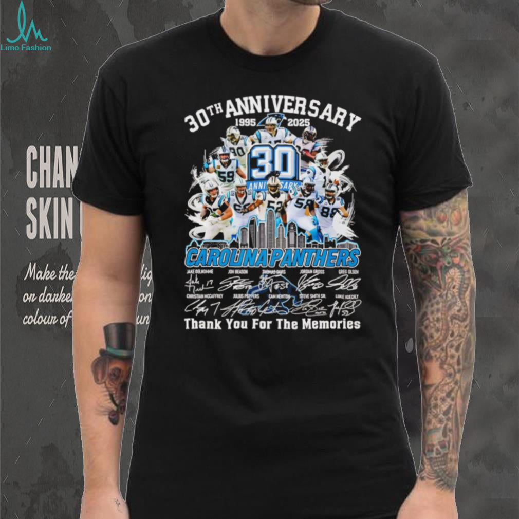 Carolina Panthers 30th Anniversary 1995 2025 Legends Signatures T Shirt