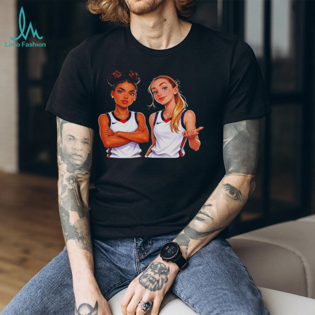 Cartoon Female Basketball Players Graphic T Shirt