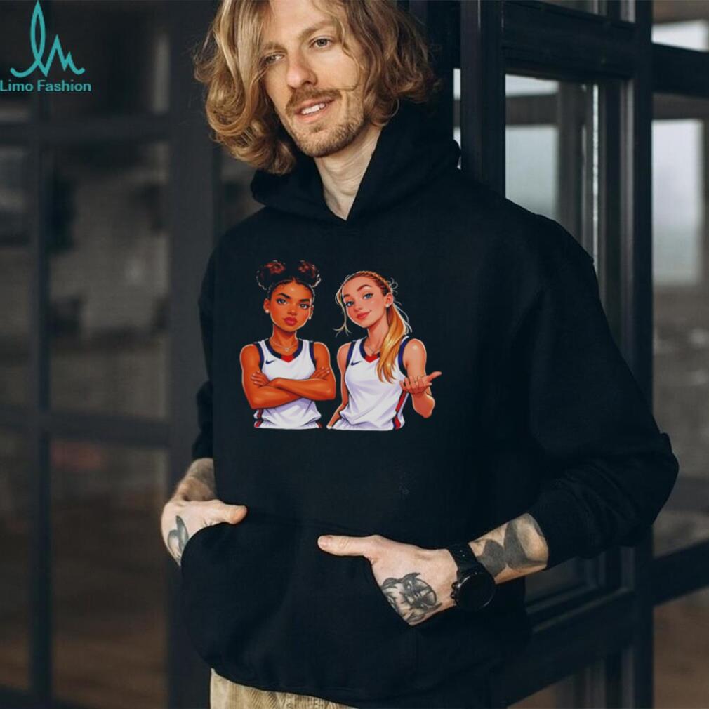 Cartoon Female Basketball Players Graphic T Shirt