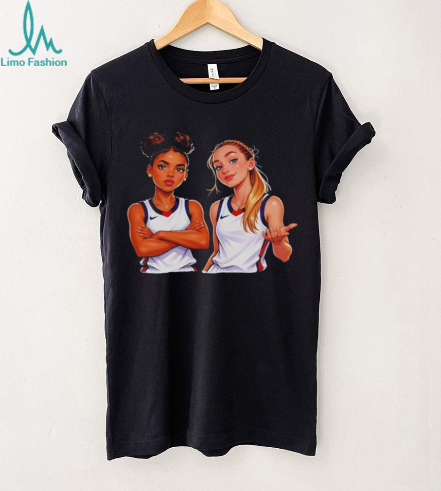 Cartoon Female Basketball Players Graphic T Shirt