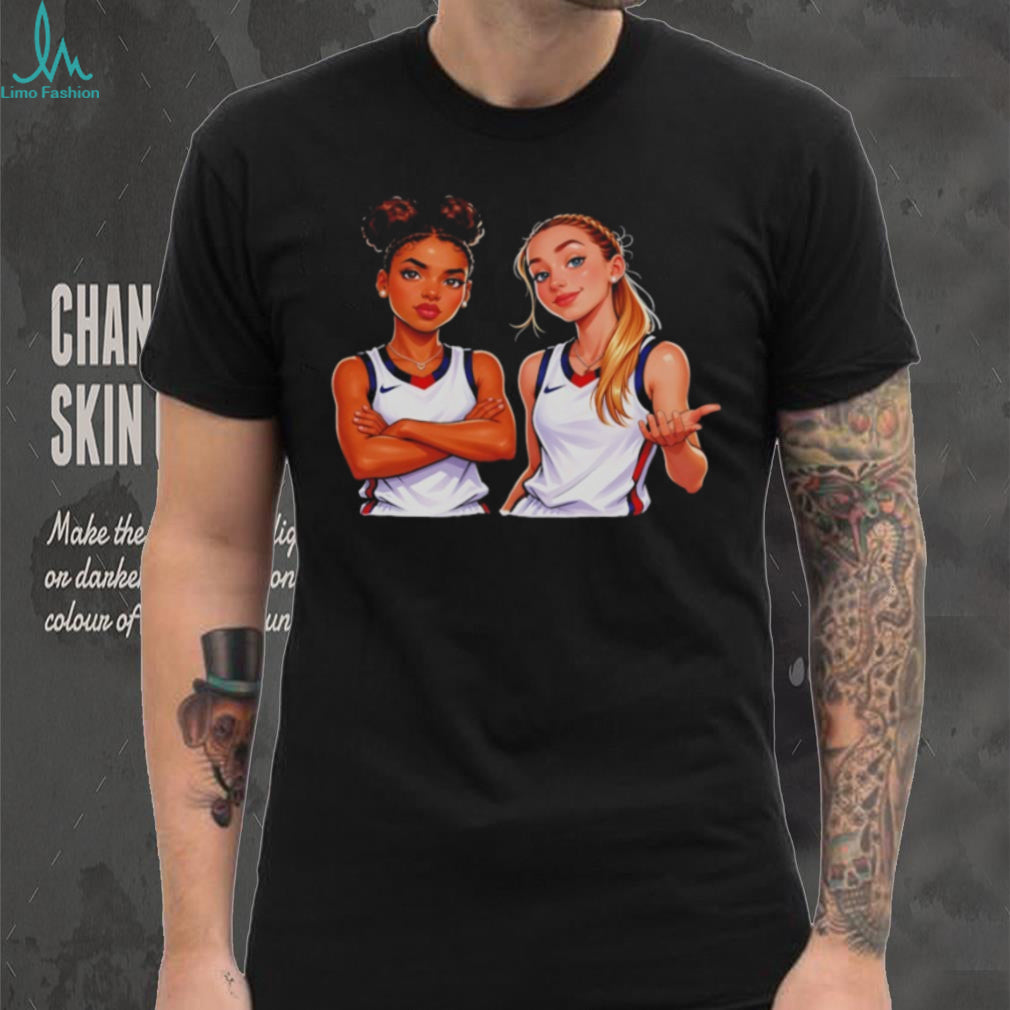 Cartoon Female Basketball Players Graphic T Shirt