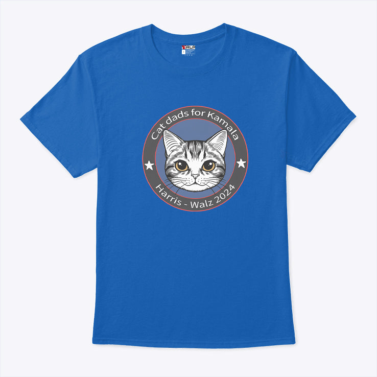 Cat Dads For Kamala Harris Walz 2024 T Shirt