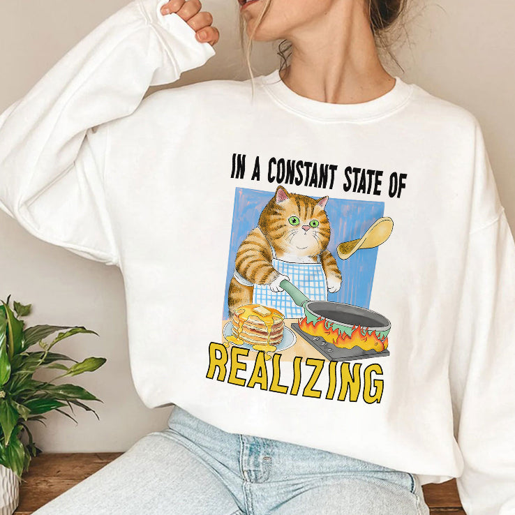 Cat In A Constant State Of Realizing T Shirt