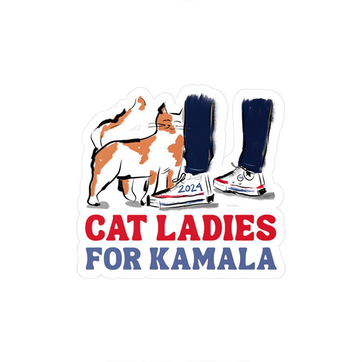 Cat Ladies For Kamala Harris 2024 Sticker