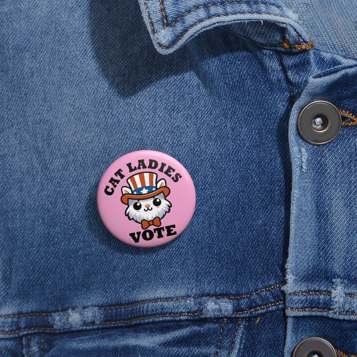 Cat Ladies Vote For Kamala Custom Pin Button