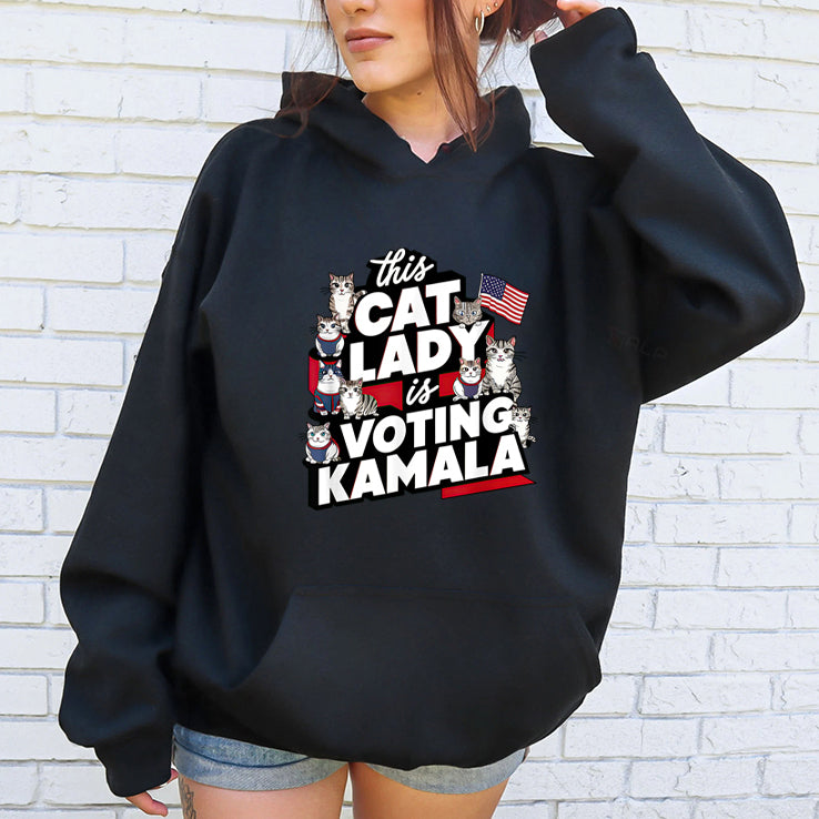 Cat Lady Voting For Kamala Harris 2024 Shirt
