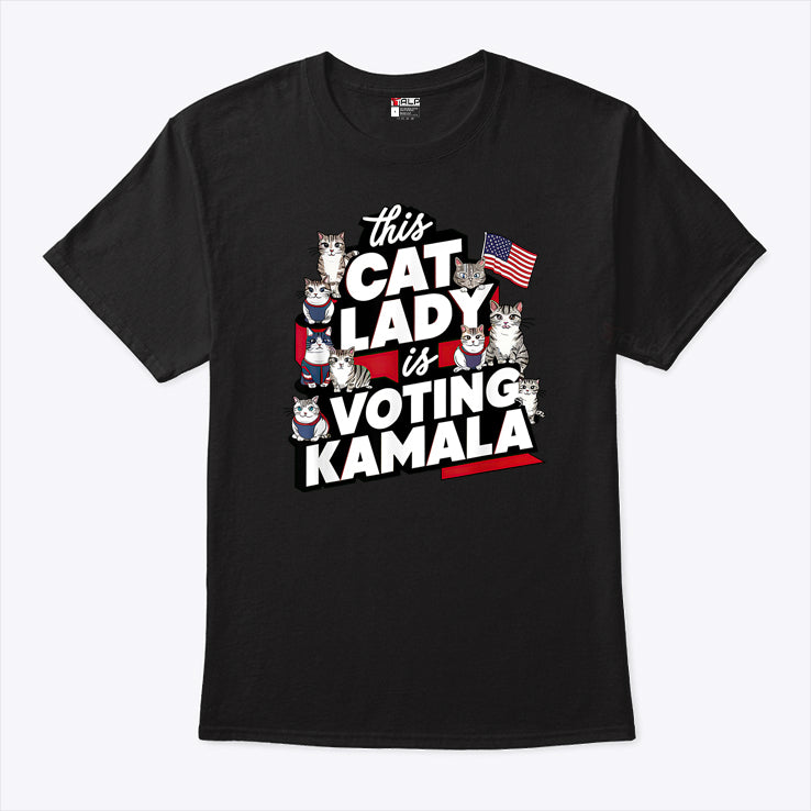 Cat Lady Voting For Kamala Harris 2024 Shirt