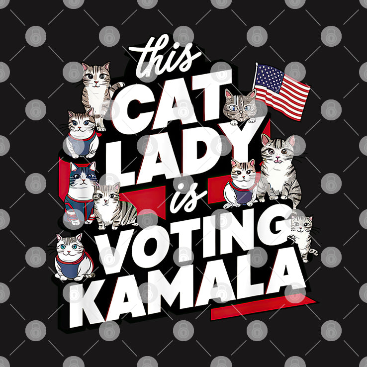 Cat Lady Voting For Kamala Harris 2024 Shirt