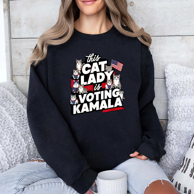 Cat Lady Voting For Kamala Harris 2024 Shirt